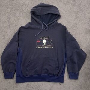 vintage 90s golf hoodie pullover tee to green mens size medium LE BEST